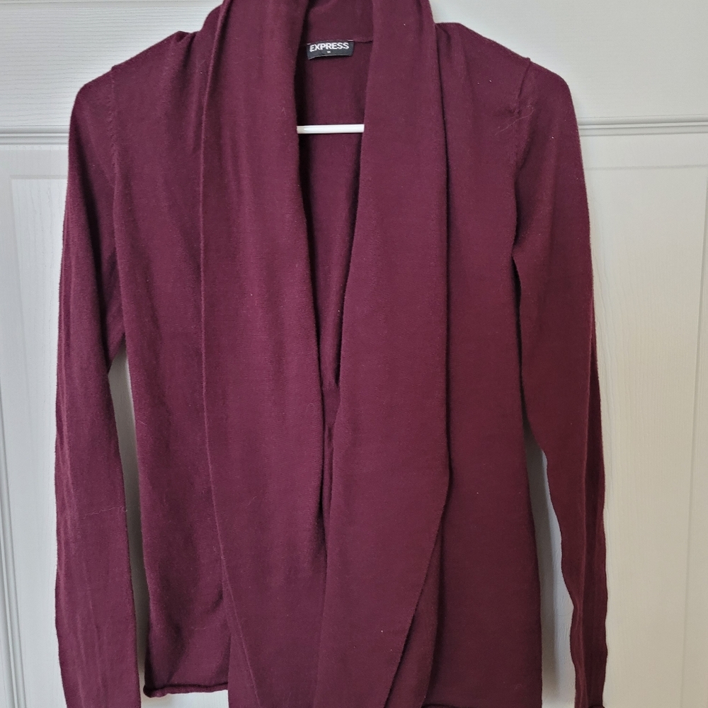 Express cardigan M maroon